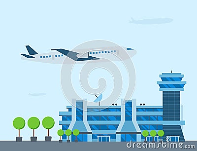Aviation airport vector airline graphic airplane airport transportation fly travel symbol illustration Vector Illustration