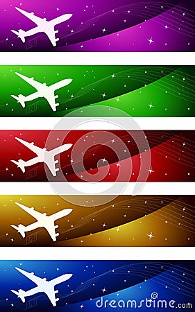 Aviation Banners Vector Illustration