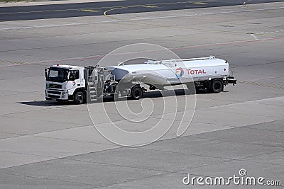 Aviation fuel truck. Total Editorial Stock Photo