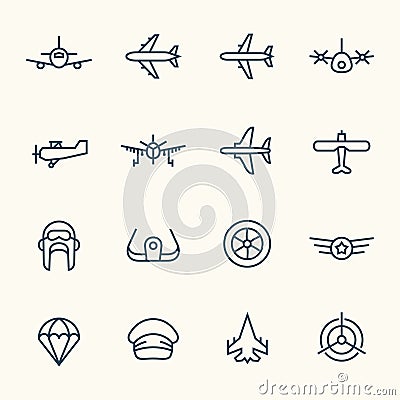 Aviation icon set Vector Illustration