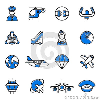 Aviation icons vector set Vector Illustration