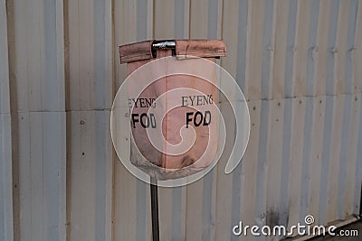 Aviation Industrie - FOD - Foreign object debris can cause Foreign object damage to an aircraft - refuse bins Stock Photo