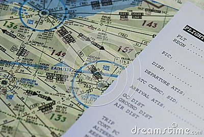 Aviation Map Stock Photo