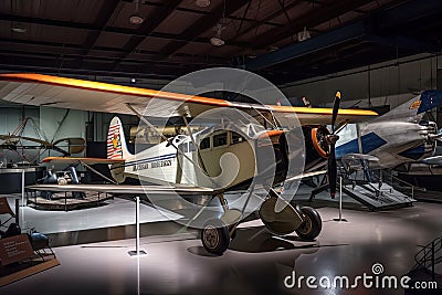 aviation museum, showcasing the history of aviation with vintage planes and artifacts Stock Photo