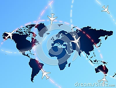 Aviation routes Stock Photo