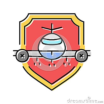 aviation safety aeronautical engineer color icon vector illustration Cartoon Illustration