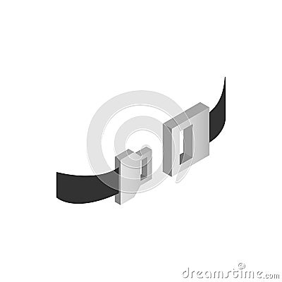 Aviation seat belt icon, isometric 3d style Vector Illustration