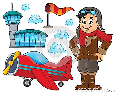 Aviation thematic set 2 Vector Illustration