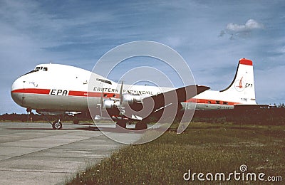 Aviation Traders ATL-98 Carvair CF-EPV CN DC-179 LN 10448 C-54B DC-4 . Taken at Gander Canada in 1968 Editorial Stock Photo