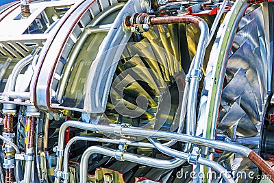 Aviation turbojet engine equipment Stock Photo