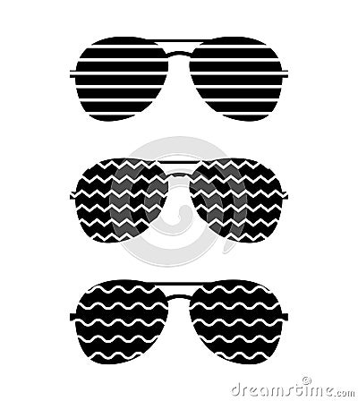 Aviator Sunglasses Flat Icon. Logo Template. Abstract Vector Illustration