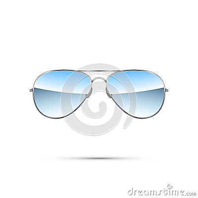 Aviator sunglasses isolated on white. Vector Vector Illustration