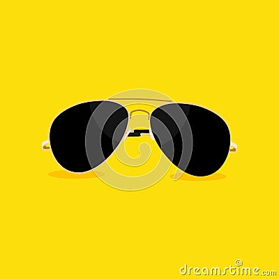 Aviator sunglasses yellow background Vector Illustration