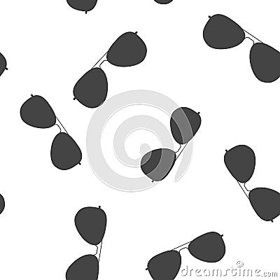 Aviators glasses vector icon. Pilot`s glasses. Sunglasses protect from the sun seamless pattern on a white background Vector Illustration