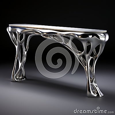 Avicii Inspired Console Table With Unique Metal Structure Stock Photo