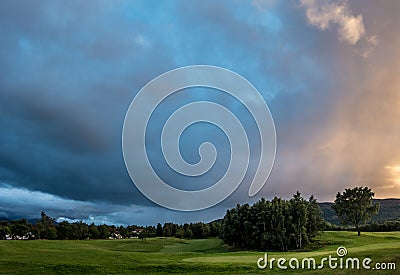AVIEMORE, BADENOCH and STRATHSPEY/SCOTLAND - AUGUST 26 : Sunset Stock Photo