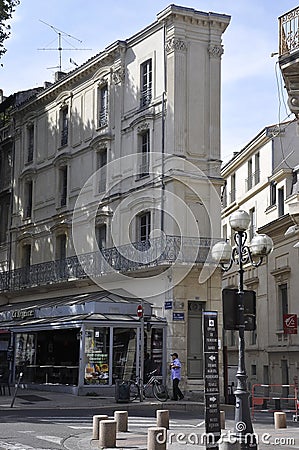 Avignon, 10th september: Street view scene from Avignon in Provence France Editorial Stock Photo