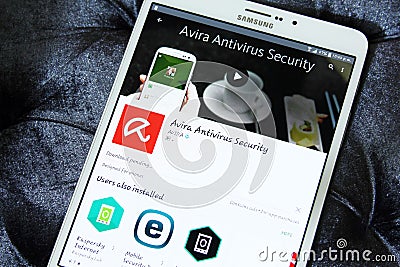 Avira antivirus app on google play store Editorial Stock Photo