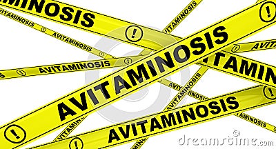 Avitaminosis. Yellow warning tapes Stock Photo