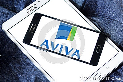 Aviva insurance company logo Editorial Stock Photo