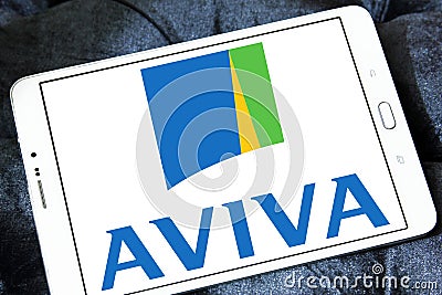 Aviva insurance company logo Editorial Stock Photo