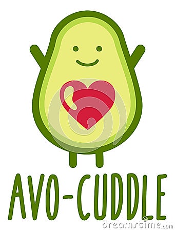 Avocado avo cuddle Vector Illustration