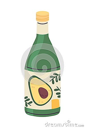 avocado bottle beverage Vector Illustration