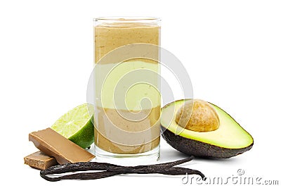 Avocado chocolate smoothie Stock Photo