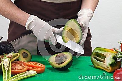 Avocado and cook Stock Photo