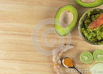 Avocado face masking for home made Stock Photo