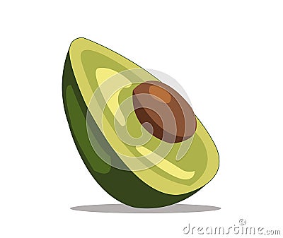Avocado Flat Design Fruit Icon Vector Illustration