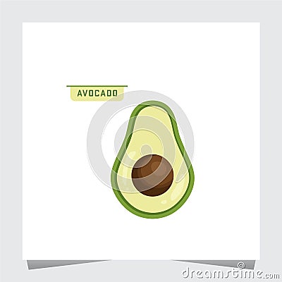 Avocado Flat Logo Template. Icon Vector Illustration