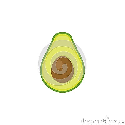 Avocado flat style isolated on white background Stock Photo