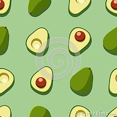 Avocado Fruits seamless pattern background wallpaper Cartoon Illustration