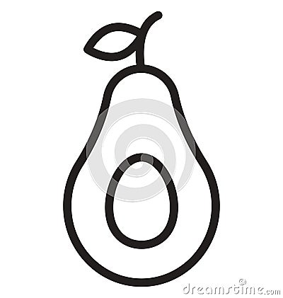 avocado, guacamole Isolated Vector icon that can be easily modified or edit Vector Illustration