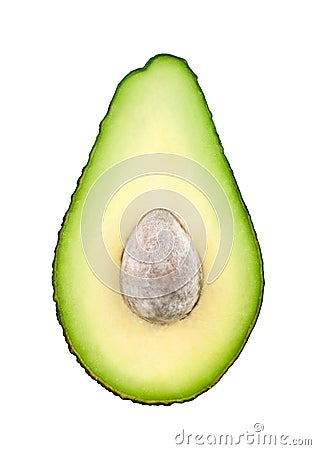 Avocado half with stone Stock Photo