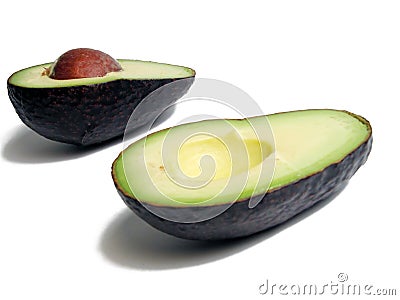 Avocado halves Stock Photo