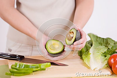 Avocado Halves Stock Photo