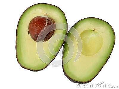 Avocado halves-clipping path Stock Photo