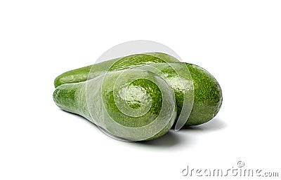 Avocado Isolated, Whole Avokado, Green Avocados Slice, Fresh Alligator Pear, Long Avocado Fruit Stock Photo