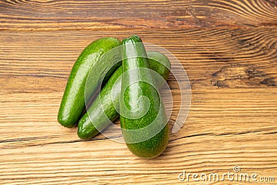 Avocado Isolated, Whole Avokado, Green Avocados Slice, Fresh Alligator Pear, Long Avocado Fruit Stock Photo