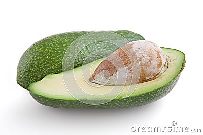 Avocado-oily nutritious fruit, isolated, macro Stock Photo