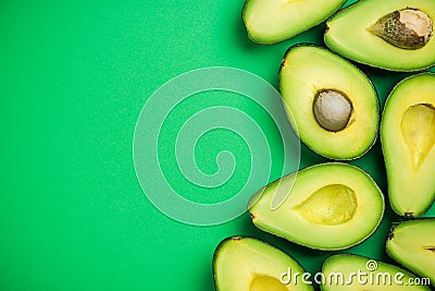 Avocado on pastel background,creative food concept Stock Photo