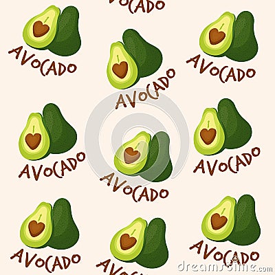 Avocado Pattern Vector Illustration