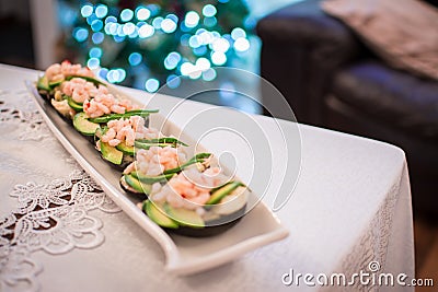 Avocado and prawns salad Stock Photo