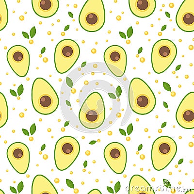 Avocado seamless pattern for print and fabric. Stock Photo