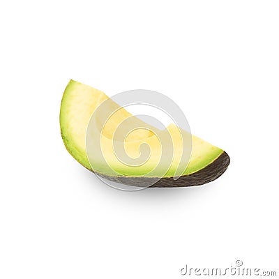 Avocado sliced isolated on white background with clipping path, full depth of field. Stock Photo