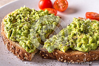 Avocado Toast Stock Photo