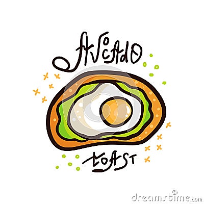 Avocado toast vector illustration Vector Illustration