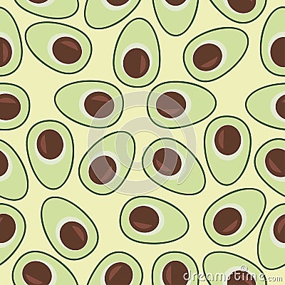 avocado vector healthy seamless pattern Vector Illustration